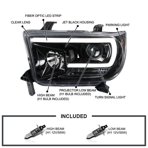 Buy Spec D Tuning Led Light Bar Jet Black Housing Clear Lens Projector