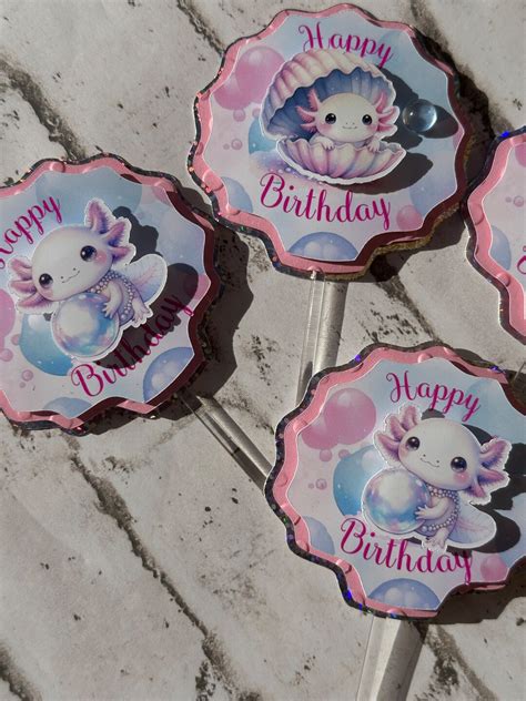 Axolotl Cupcake Topper Axolotl Party Decorations Axolotl Theme Party