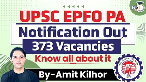 Upsc Epfo Notification Out Upsc Epfo Personal Assistant