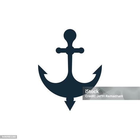 Jangkar Logo Ikon Kapal Kapal Vektor Desain Angkatan Laut Laut