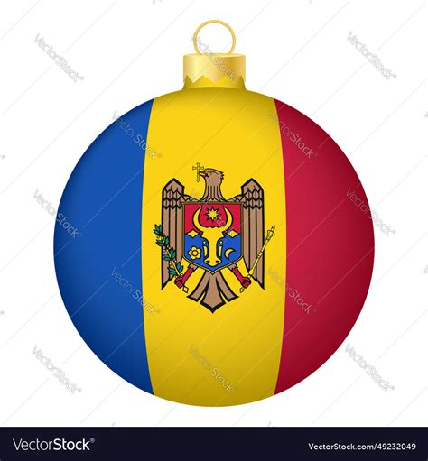 Christmas Tree Ball With Moldova Flag Icon Vector Image