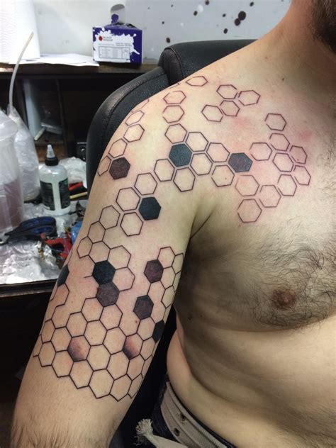 Pattern Based On Carbon Fibre Nanostructure Arm Tattoo By Travis Allen