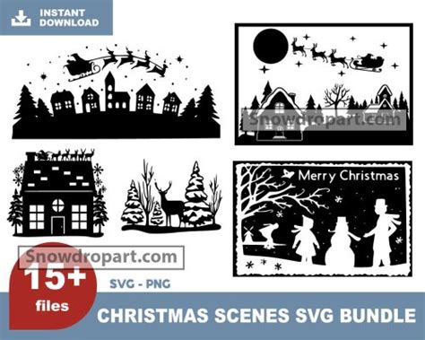 Christmas Scenes Svg Bundle Nativity Scene Svg