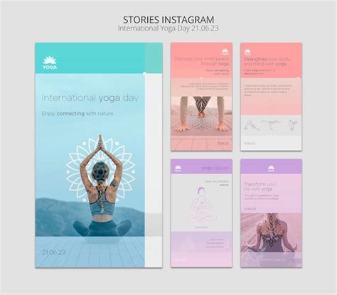 Free Psd Instagram Stories Collection For International Yoga Day