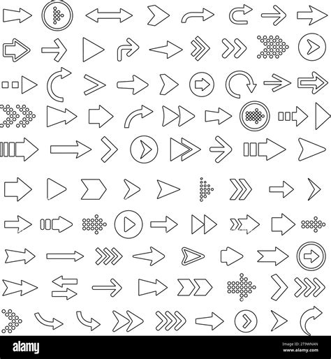 Arrows Big Black Set Icons Arrow Line Icon Arrow Vector Collection