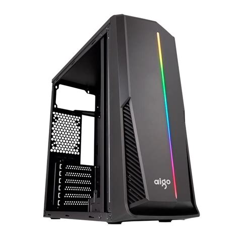 Gabinete Gamer Aigo Rainbow Preto Lateral Acrilico Pichau