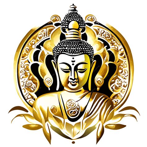 Premium Vector One Golden Buddha Logo In White Background Realistic