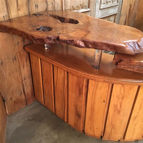 Live Edge Burl Wood Curved Bar At 1stdibs Curved Wood Bar Burl Wood For Sale Curved Bar Ideas