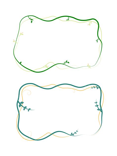 手繪邊框小清新手賬邊框可愛綠葉花藤春天 向量元素 綠枝 花枝向量圖案素材免費下載，png，eps和ai素材下載 Pngtree