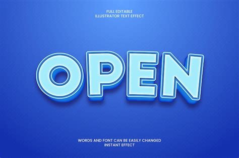 Premium Vector Open Text Effect