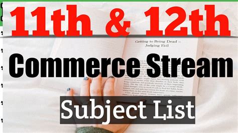 Subject For Commerce Stream For Class 11th And 12th 11th And 12th Class Commerce Subject Youtube