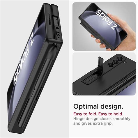 Miimall Funda delgada diseñada para Galaxy Z Fold 5 con soporte para