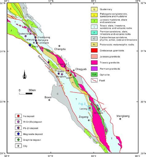 Simplified Geological Map And The Distribution Of Mineral Deposits In