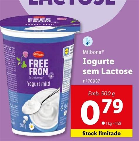 Promoção Milbona Iogurte sem Lactose 500g em Lidl