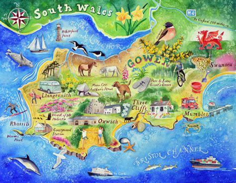 Gower Map A Map Of The Gower Peninsula In South Wales