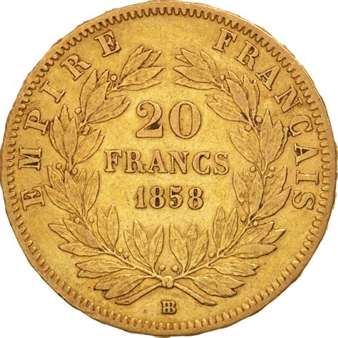 16840 France Napoleon Iii 20 Francs 1858 Strasbourg Ttb Orkm