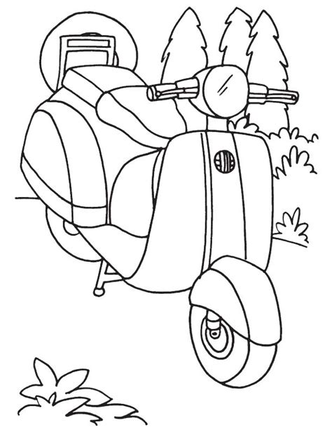 Vespa Scooter Coloring Page Download Free Vespa Scooter Coloring Page