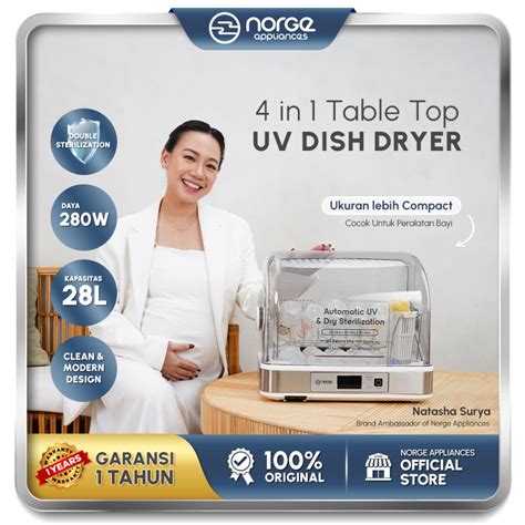 Jual NORGE 4 In 1 Table Top UV Dish Dryer 28L 280W Sterilizer