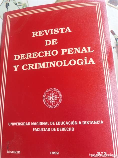 Revista De Derecho Penal Y Criminologia N P Vendido En Venta