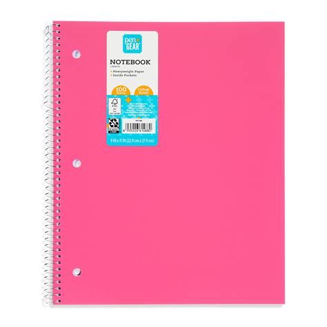 Pen Gear Poly 1 Subject Notebook College Ruled 100 Heavyweight Sheets