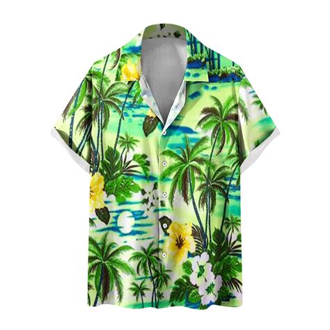 Busydd Mens Hawaiian Shirts 2024 Boho Flroal Print Tropical Shirts