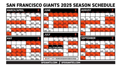 Sf Giants Unveil Schedule For Mlb Season