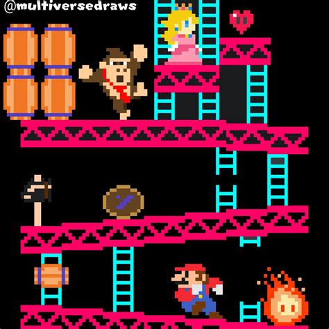 Donkey Kong Mario Pixel Art