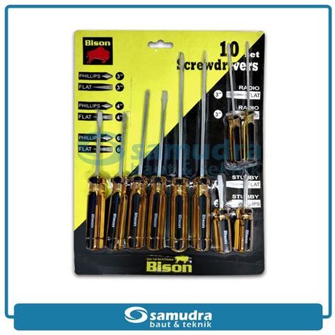 Jual Bison Obeng Set Pcs Screwdriver Plus Minus Radio Hp Obeng