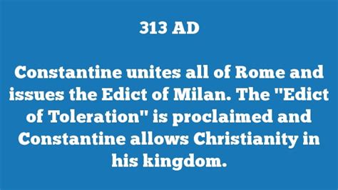 What Happened in 313 AD?