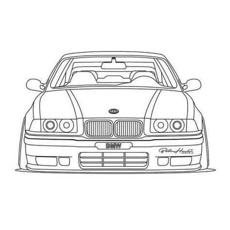 Image Result For E36 1992 Blueprint Bmw Sketch Bmw Art Car Drawings