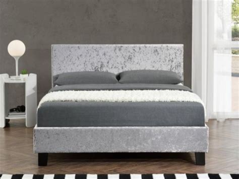 Birlea Berlin 5ft Kingsize Steel Crushed Velvet Fabric Bed Frame By Birlea