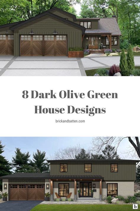 Dark Olive Green House Designs