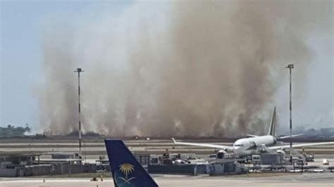 Fire Near Romes Fiumicino Airport Grounds Flights Wanted In Rome