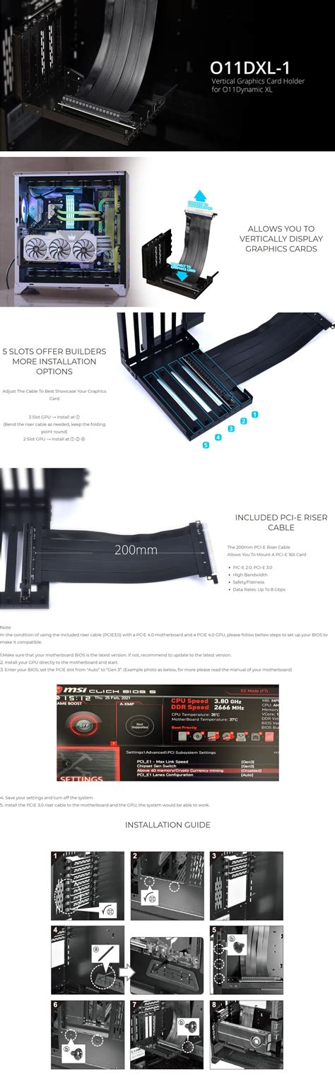 Lian Li O Dxl Vertical Gpu Bracket Kit Pci E Ezpz Solutions