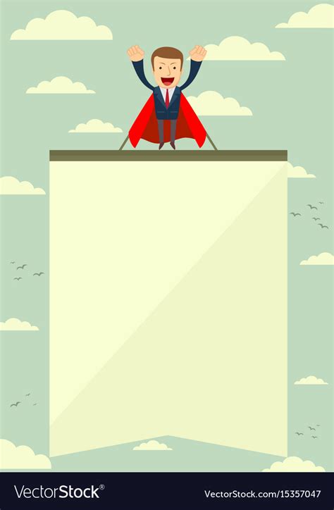 Superhero Holding Advertising Royalty Free Vector Image