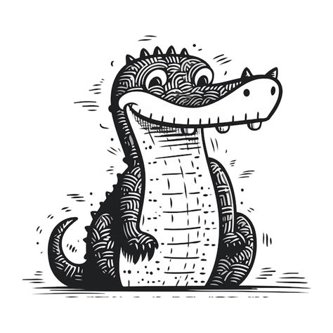 Premium Vector Crocodile Hand Drawn Vector Illustration In Sketch Style