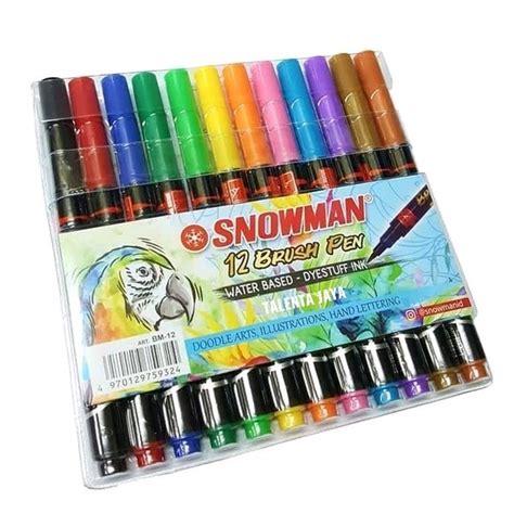 Jual Spidol Snowman Brush Pen Kaligrafi Warna Di Lapak M M Acc