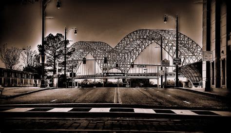 The Hernando De Soto Bridge In Downtown Memphistennessee Photograph By