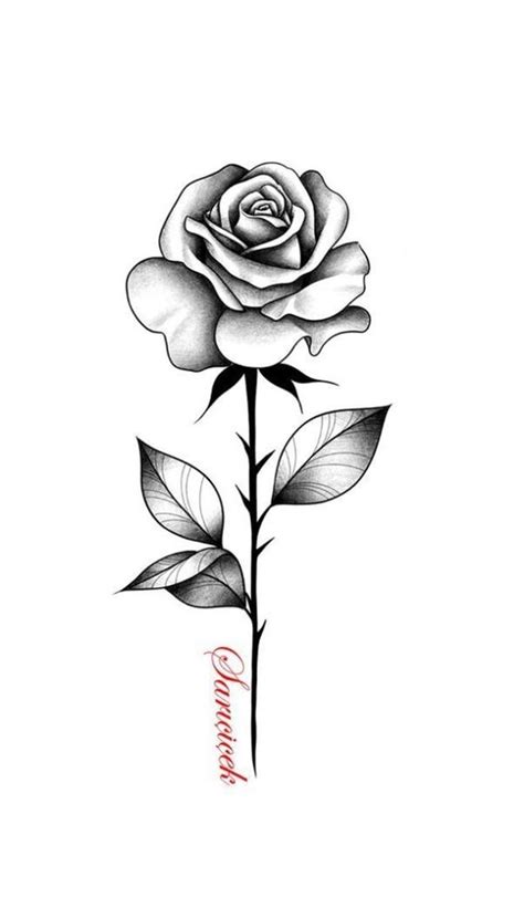 Common simple rose tattoo stencil that make you charming | Rose tattoo ...