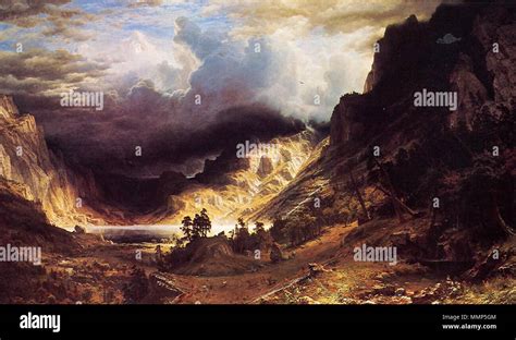 English A Storm In The Rocky Mountains Mr Rosalie Bierstadt