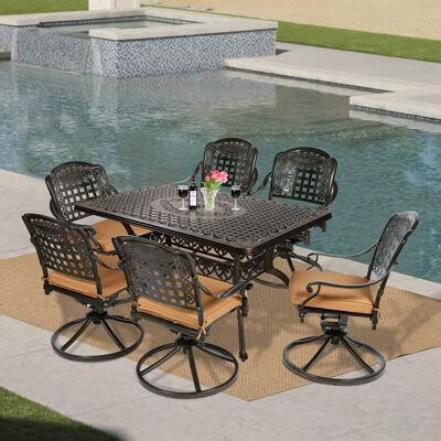 Vivijason Piece Outdoor Furniture Dining Set All Weather Cast