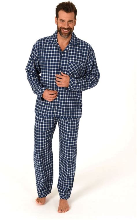 Norman Heren Pyjama Flannel Blauw Xl Bol