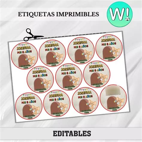 Comprar Etiquetas Imprimibles Editables El Rat N Perez Souvenirs