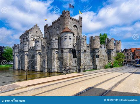 Castle Gravensteen, Ghent Gent, Belgium. Editorial Stock Image - Image ...