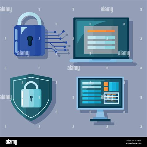 Four Data Privacy Icons Stock Vector Image And Art Alamy