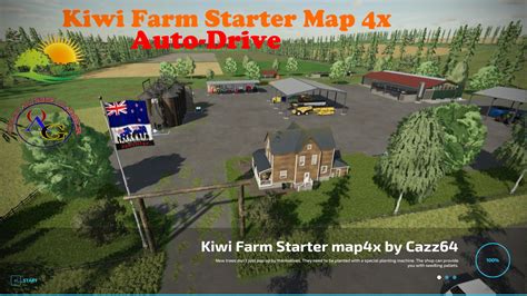 Autodrive For Kiwi Farm Starter Map 4x V10 Fs22 Mod Farming