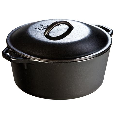 Lodge L8dol3 5 Qt Pre Seasoned Cast Iron Dutch Oven