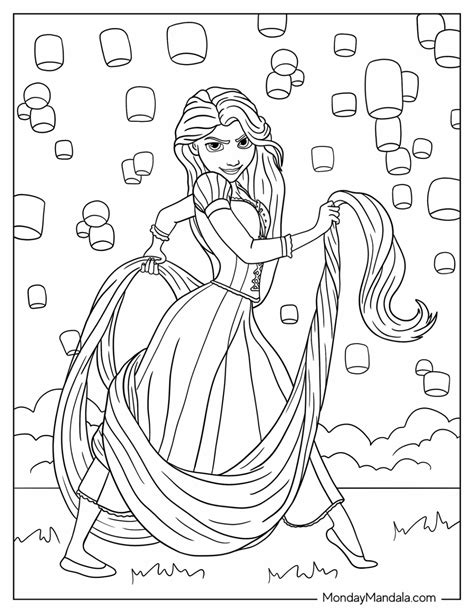 Rapunzel Coloring Page Tangled Coloring Book Glitter Art Disney