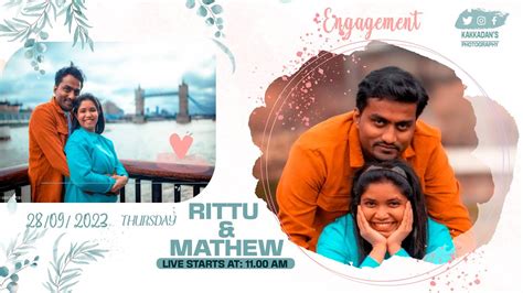 RITTU MATHEW ENGAGEMENT LIVE STREAMING YouTube