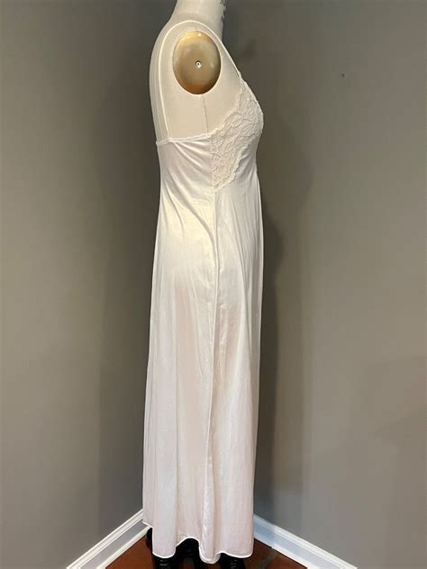 Vintage Val Mode Peignoir Nightgown Robe Set Off White Lace Nylon